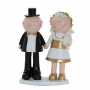 Figura decorativa pareja de novios cogidos de la mano