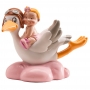 Figura para tarta Cigüeña sobre nube Niña 10cm Figura para tarta Cigüeña sobre nube Niña 10cm