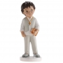 Figura para tarta de Comunión Niño con Biblia 15 cm Figura para tarta de Comunión Niño con Biblia 15 cm