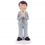 Figura para tarta niño comunión traje gris Figura para tarta niño comunión traje gris