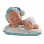 Figura para tarta niño bautizo durmiendo 9cm Figura para tarta niño bautizo durmiendo 9cm