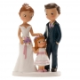 Figura para tarta Pareja de Boda con Niña Figura para tarta Pareja de Boda con Niña