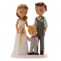 Figura para tarta Pareja de Boda con Niño Figura para tarta Pareja de Boda con Niño