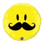 Globo de Foil Cara Sonriente con Bigotes 45 cm Globo de Foil Cara Sonriente con Bigotes 45 cm