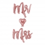 Globo de foil Mr & Mrs rosa oro de 90 cm de largo