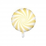 Globo Foil Redondo Amarillo y Blanco 45 cm