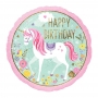 Globo Foil Unicornio Happy Birthday 45 cm