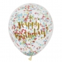 Globos Happy Birthday con Confeti Multicolor Globos Happy Birthday con Confeti Multicolor