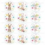 Juego 12 Impresiones Papel Comestible Conejitos de Pascua 6 cm Juego 12 Impresiones Papel Comestible Conejitos de Pascua 6 cm