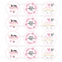 Juego 12 Impresiones Papel de Azúcar Logo San Valentín C 6 cm Juego 12 Impresiones Papel de Azúcar Logo San Valentín C 6 cm