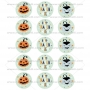 Juego 15 Impresiones Papel de Azúcar Happy Halloween 5 cm