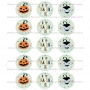 Juego 15 Impresiones Papel de Azúcar Happy Halloween 5 cm Juego 15 Impresiones Papel de Azúcar Happy Halloween 5 cm