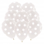 Juego de 10 Globos Transparentes con Lunares Blancos Juego de 10 Globos Transparentes con Lunares Blancos