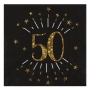Juego de 10 Servilletas Negras 50 Cumpleaños Juego de 10 Servilletas Negras 50 Cumpleaños