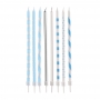 Juego de 10 velas con soporte para tartas Baby blue Juego de 10 velas con soporte para tartas Baby blue