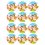Juego de 12 Impresiones en Papel de Azúcar Animales de la Granja Juego de 12 Impresiones en Papel de Azúcar Animales de la Granja