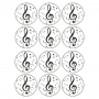 Juego de 12 Impresiones en Papel de Azúcar Notas Musicales Juego de 12 Impresiones en Papel de Azúcar Notas Musicales