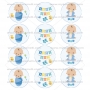 Juego de 12 Impresiones en Papel de Azúcar Baby Boy Modelo A 6 cm Juego de 12 Impresiones en Papel de Azúcar Baby Boy Modelo A 6 cm