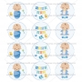 Juego de 12 Impresiones en Papel de Azúcar Baby Boy Modelo A 6 cm