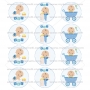 Juego de 12 Impresiones en Papel de Azúcar Baby Boy Modelo B 6 cm Juego de 12 Impresiones en Papel de Azúcar Baby Boy Modelo B 6 cm