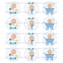 Juego de 12 Impresiones en Papel de Azúcar Baby Boy Modelo B 6 cm