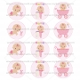 Juego de 12 Impresiones en Papel de Azúcar Baby Girl Modelo B 6 cm Juego de 12 Impresiones en Papel de Azúcar Baby Girl Modelo B 6 cm