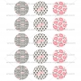 Juego de 12 Impresiones en Papel de Azúcar San Valentín Modelo A 5 cm Juego de 12 Impresiones en Papel de Azúcar San Valentín Modelo A 5 cm