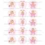 Juego de 15 Impresiones en Papel de Azúcar Baby Girl Modelo B 5 cm Juego de 15 Impresiones en Papel de Azúcar Baby Girl Modelo B 5 cm