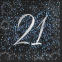 Juego de 16 Servilletas 21 Cumpleaños Azul Juego de 16 Servilletas 21 Cumpleaños Azul