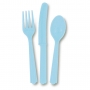 Juego de 18 Cubiertos de Plástico Azul Claro Juego de 18 Cubiertos de Plástico Azul Claro