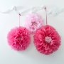 Juego de 3 pompones con forma de flor en 3 tonalidades de rosa Juego de 3 pompones con forma de flor en 3 tonalidades de rosa