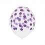 Juego de 5 globos transparentes con lunares lilas Juego de 5 globos transparentes con lunares lilas