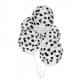 Juego de 5 globos transparentes con lunares negros Juego de 5 globos transparentes con lunares negros