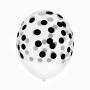 Juego de 5 globos transparentes con lunares negros Juego de 5 globos transparentes con lunares negros