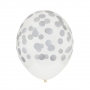 Juego de 5 globos Confeti Plata Juego de 5 globos Confeti Plata