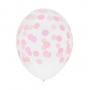 Juego de 5 Globos Transparentes con Lunares Rosas Juego de 5 Globos Transparentes con Lunares Rosas