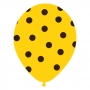 Juego de 6 globos amarillos con lunares negros de 30 cm aproximadamente Juego de 6 globos amarillos con lunares negros de 30 cm aproximadamente