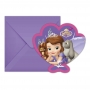 Juego de 6 invitaciones y 6 sobres de cumpleaños de la Princesa Sofía Juego de 6 invitaciones y 6 sobres de cumpleaños de la Princesa Sofía