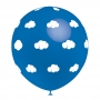 Juego de 8 Globos Azules con Nubes Blancas