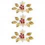 Set de 8 Flores de Azúcar Navidad Oro y Rojo 11 cm