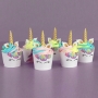 Kit para Cupcakes Unicornio 6 ud