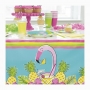 Mantel flamingo rosa y piñas de plástico 1,4 m x 2,1 m Mantel flamingo rosa y piñas de plástico 1,4 m x 2,1 m