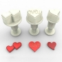 Mini Cortadores con Expulsor Corazón 3 ud Mini Cortadores con Expulsor Corazón 3 ud