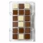 Molde policarbonato para chocolate cuadrados