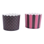Muffin Wrapper Black & Pink 12 ud