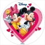 Oblea Mickey y Minnie en un corazón 20cm