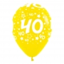 Pack de 10 globos 40 años en diferentes colores Pack de 10 globos 40 años en diferentes colores