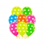 Pack de 10 Globos Neón con Lunares Blancos Pack de 10 Globos Neón con Lunares Blancos