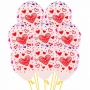 Pack de 10 globos Rojos y Blancos con Corazones Pack de 10 globos Rojos y Blancos con Corazones