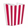 Pack de 5 cajitas para palomitas rojas y blancas Pack de 5 cajitas para palomitas rojas y blancas